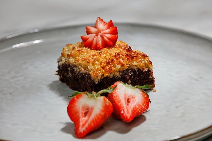 Kokostosca med färsbitar eller flisor